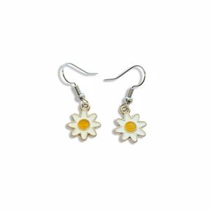 Daisy Drop Earrings in Yellow and White